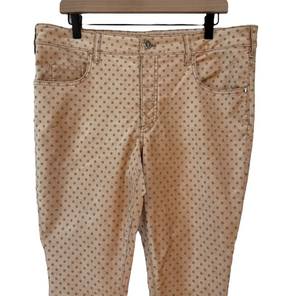 ANTHROPOLOGIE Pilcro Velvet Jeans 32P PETITE Skinny Peach Polka Dot High Rise - Picture 4 of 15